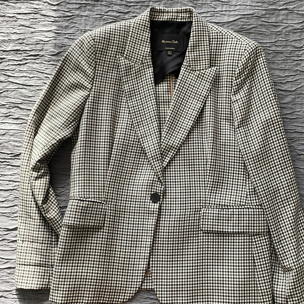 Massimo Dutti checked wool blazer